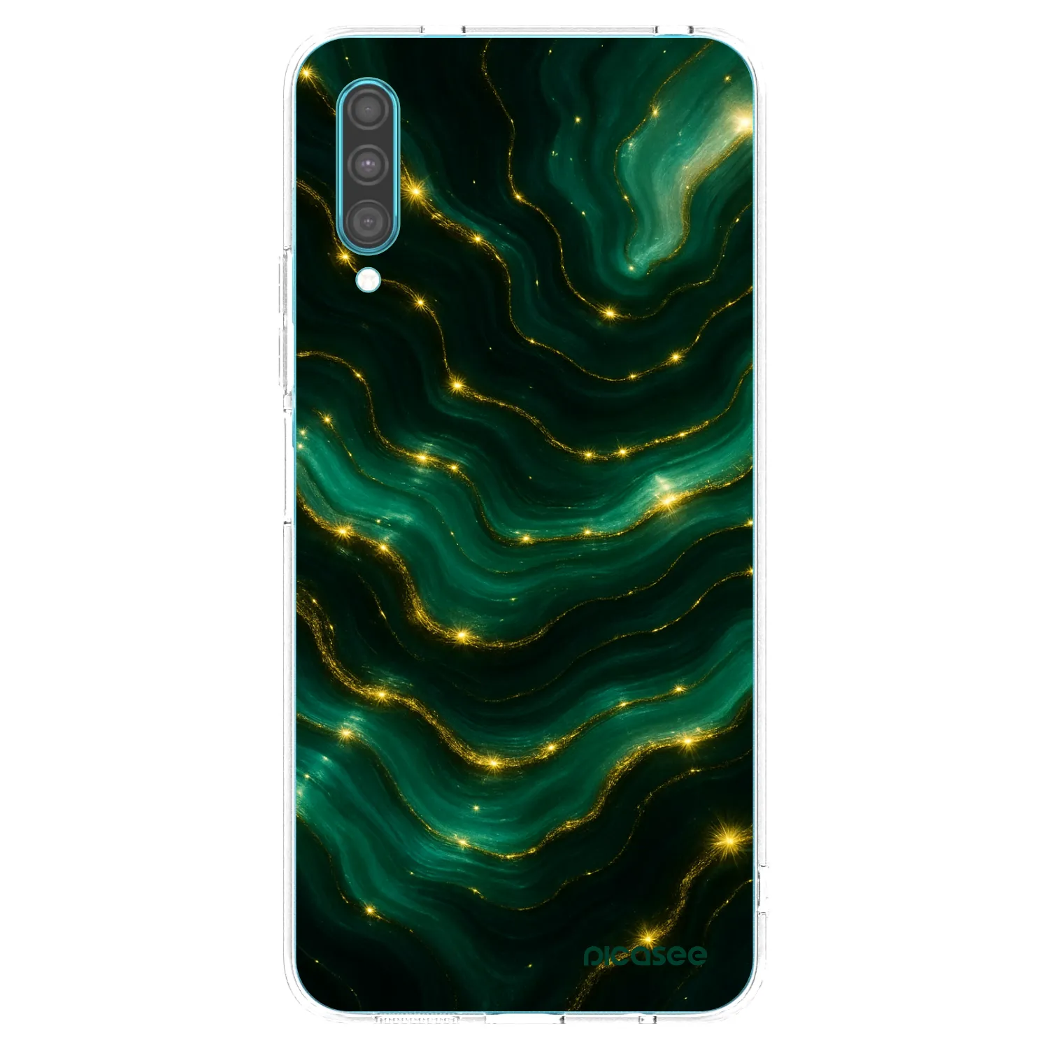 Picasee Samsung Galaxy A30s A307F Hülle - Transparentes Silikon - Emerald