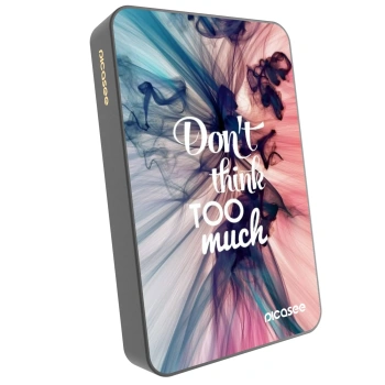 Picasee Powerbank mit MagSafe 10 000 mAh Grau - Don't think TOO much