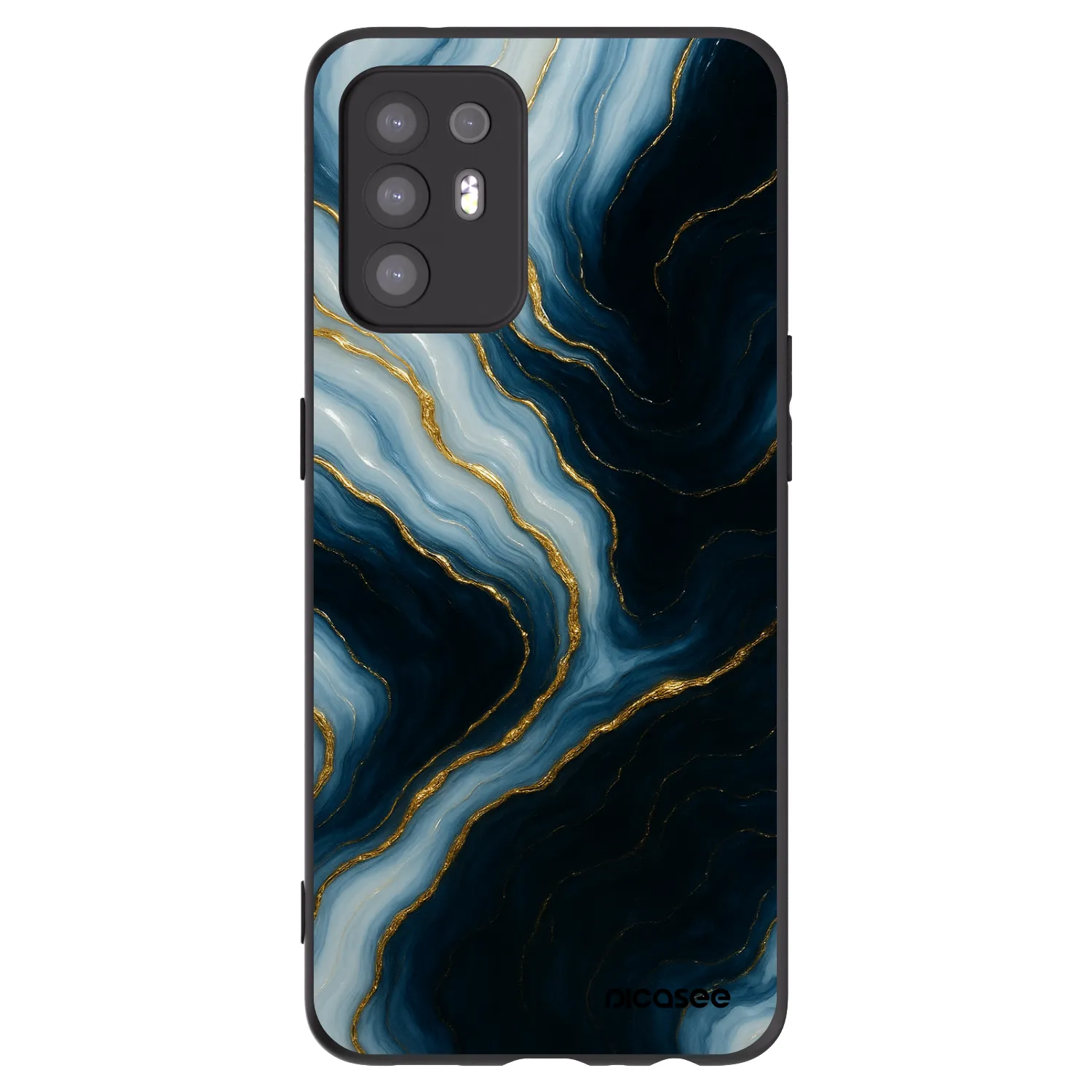 Picasee OPPO A94 5G Hülle - Schwarzes Silikon - Luna