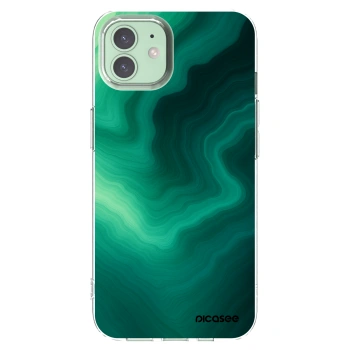 Picasee Apple iPhone 12 Hülle - Transparentes Silikon - Malachite
