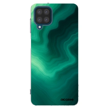 Picasee Samsung Galaxy A12 A125F Hülle - Transparentes Silikon - Malachite
