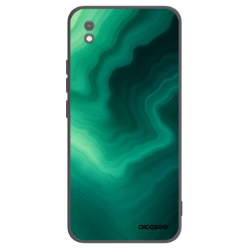 Picasee Xiaomi Redmi 9AT Hülle - Schwarzes Silikon - Malachite