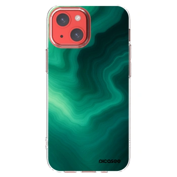 Picasee Apple iPhone 13 mini Hülle - Transparentes Silikon - Malachite