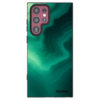 Picasee Samsung Galaxy S22 Ultra 5G Hülle - Schwarzes Silikon - Malachite