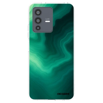 Picasee Vivo V23 5G Hülle - Transparentes Silikon - Malachite