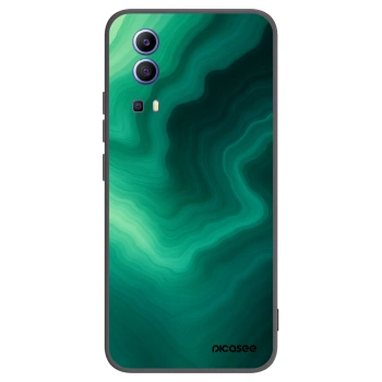 Picasee Vivo Y52 5G Hülle - Schwarzes Silikon - Malachite
