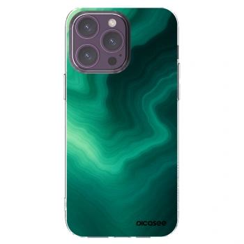 Picasee Apple iPhone 14 Pro Max Hülle - Transparentes Silikon - Malachite