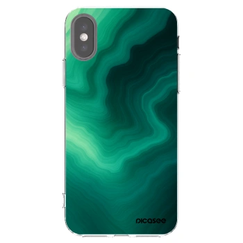 Picasee Apple iPhone X/XS Hülle - Transparentes Silikon - Malachite