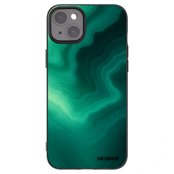 Picasee Apple iPhone 15 Plus Hülle - Schwarzes Silikon - Malachite