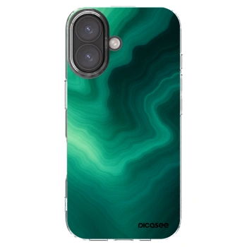 Picasee Apple iPhone 16 Hülle - Transparentes Silikon - Malachite