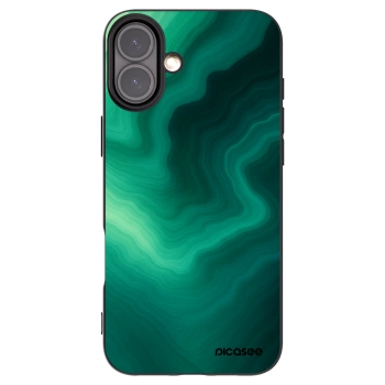 Picasee Apple iPhone 16 Plus Hülle - Schwarzes Silikon - Malachite