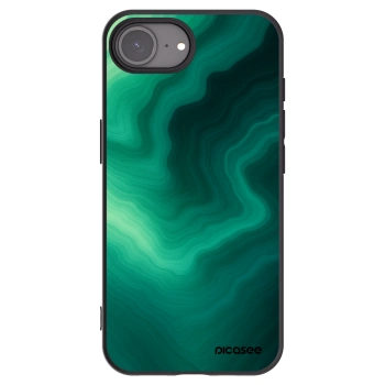 Picasee Apple iPhone 16e Hülle - Schwarzes Silikon - Malachite