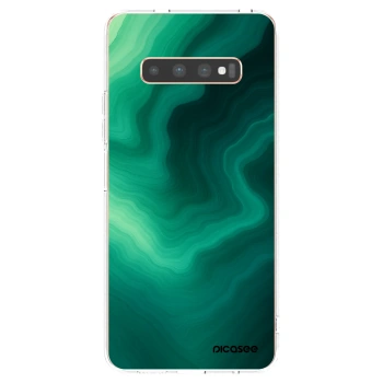 Picasee Samsung Galaxy S10 Plus G975 Hülle - Transparentes Silikon - Malachite