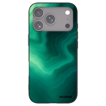 Picasee Apple iPhone 17 Pro Hülle - Schwarzes Silikon - Malachite