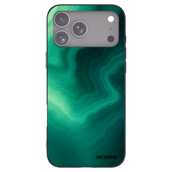 Picasee Apple iPhone 17 Pro Max Hülle - Schwarzes Silikon - Malachite