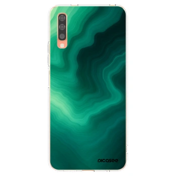Picasee Samsung Galaxy A70 A705F Hülle - Transparentes Silikon - Malachite