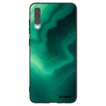 Picasee Samsung Galaxy A70 A705F Hülle - Schwarzes Silikon - Malachite