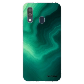 Picasee Samsung Galaxy A40 A405F Hülle - Transparentes Silikon - Malachite