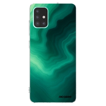 Picasee Samsung Galaxy A51 A515F Hülle - Transparentes Silikon - Malachite