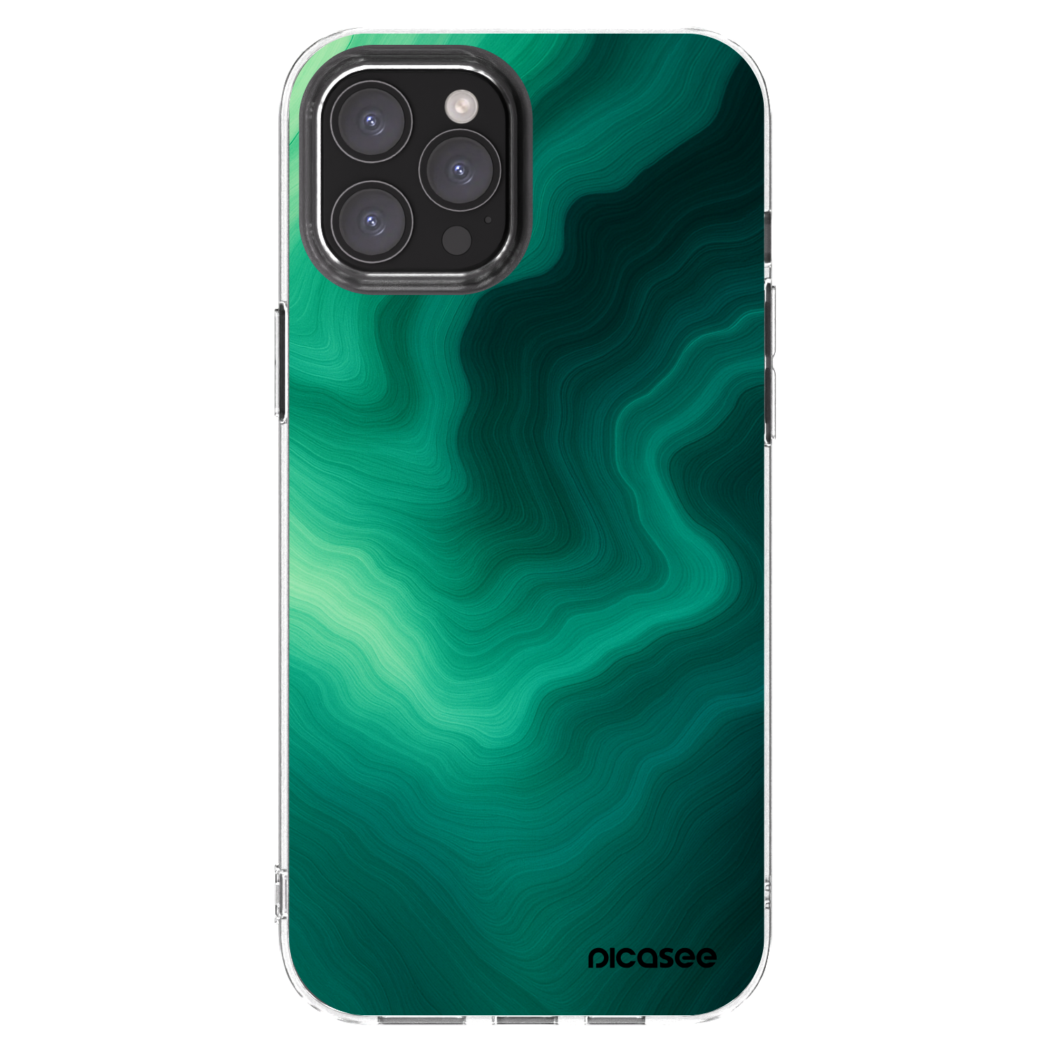 Picasee Apple iPhone 12 Pro Max Hülle - Transparentes Silikon - Malachite