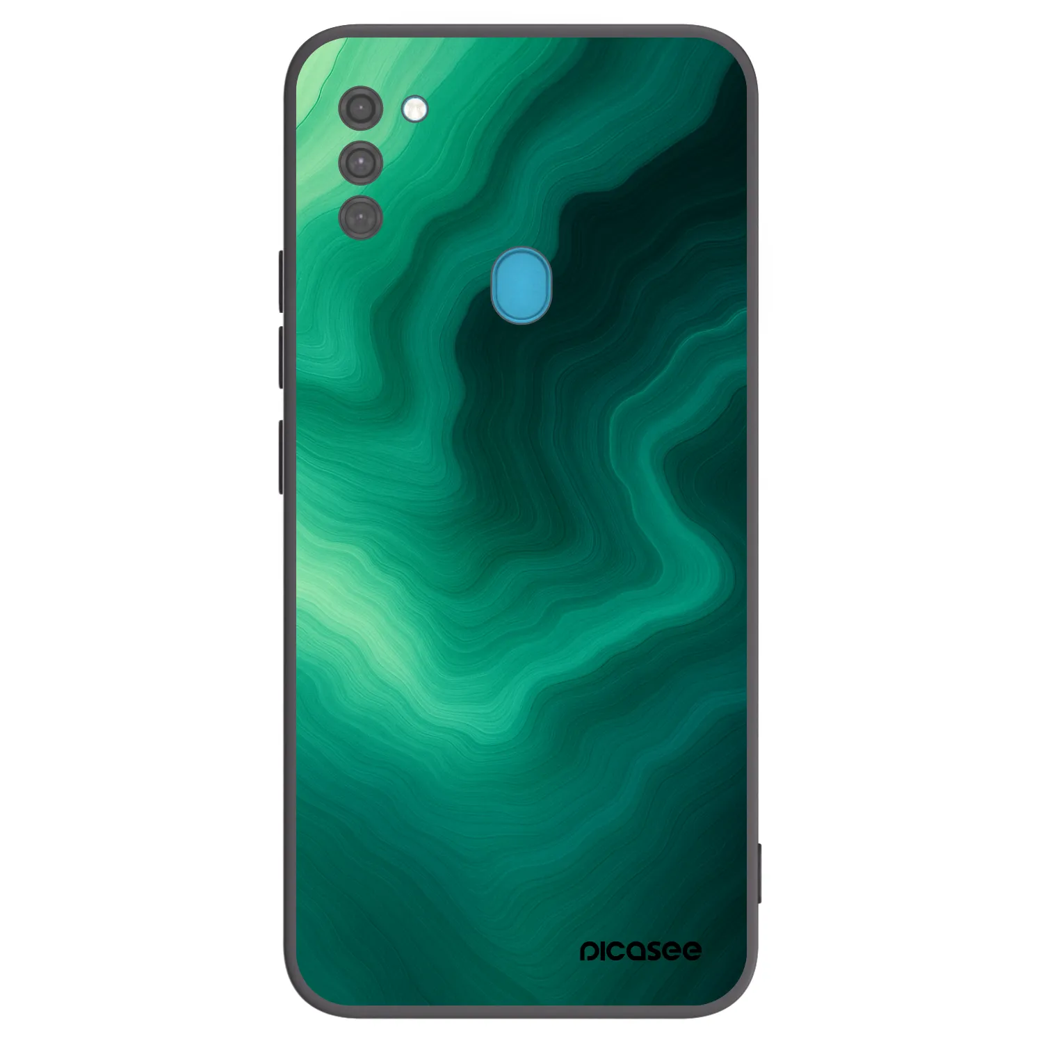 Picasee Samsung Galaxy M11 Hülle - Schwarzes Silikon - Malachite