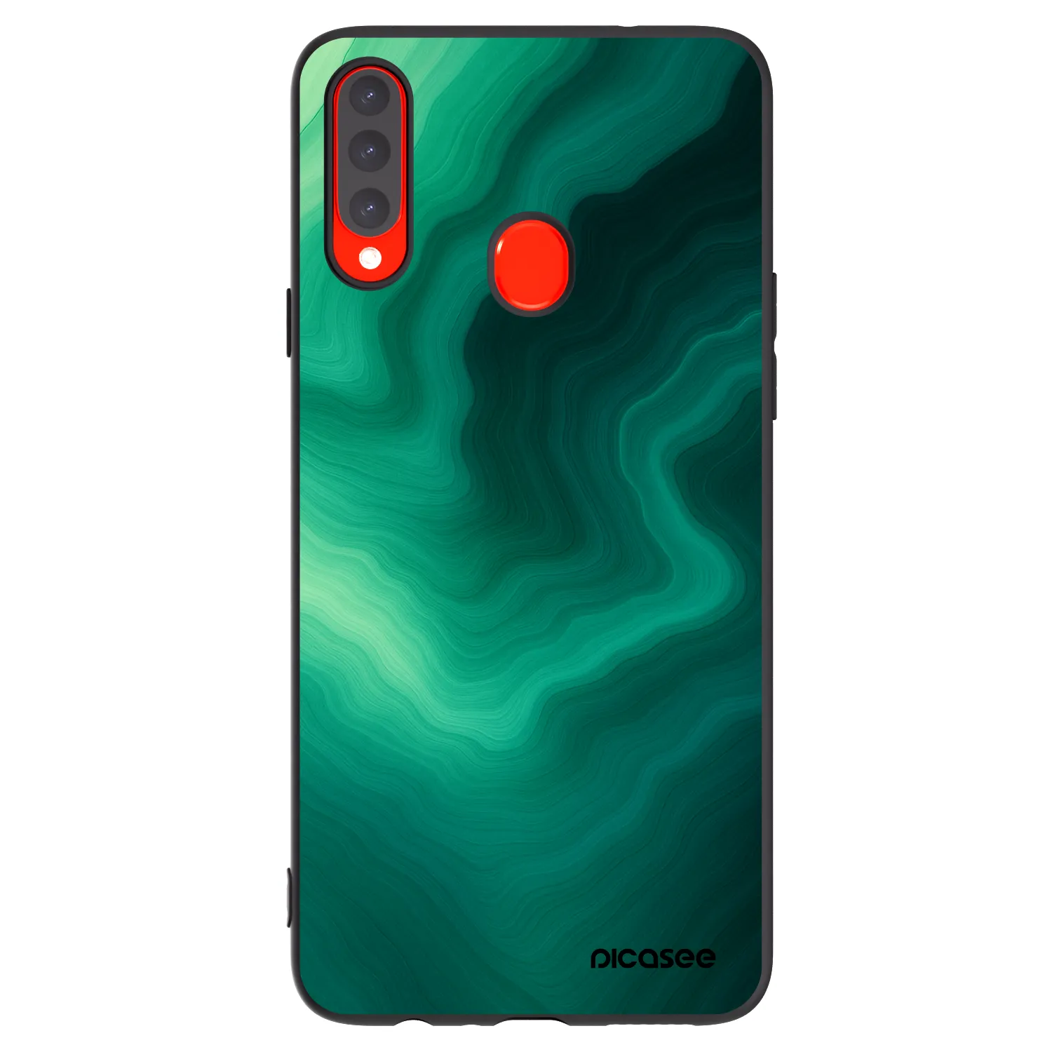 Picasee Samsung Galaxy A20s Hülle - Schwarzes Silikon - Malachite