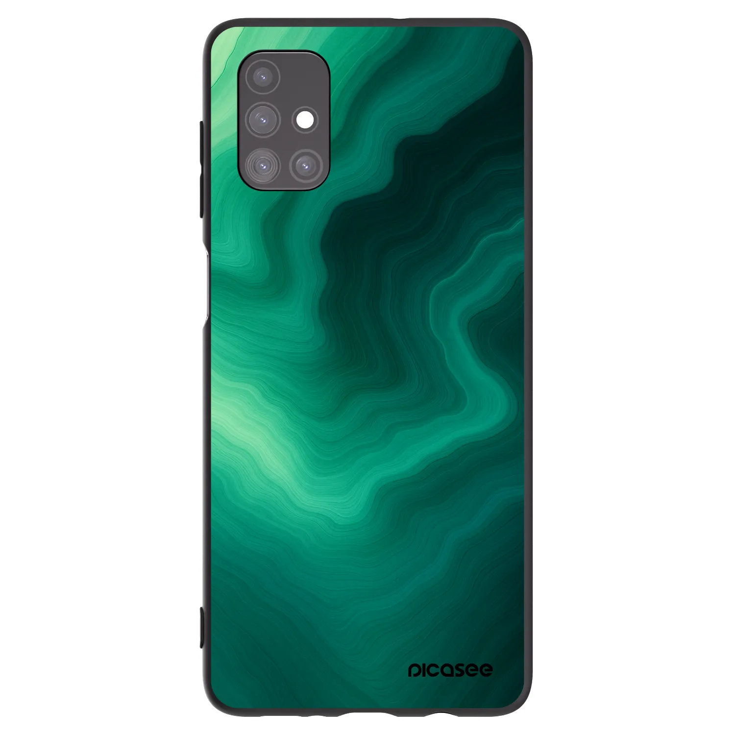 Picasee Samsung Galaxy M51 M515F Hülle - Schwarzes Silikon - Malachite