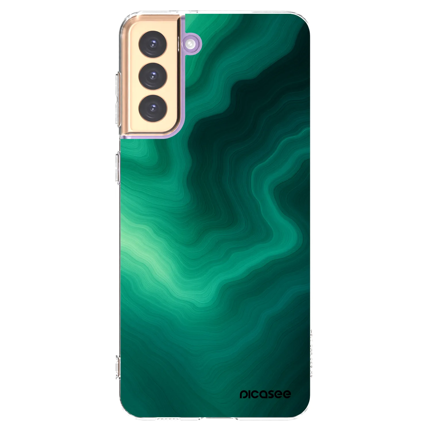 Picasee Samsung Galaxy S21+ 5G G996F Hülle - Transparentes Silikon - Malachite