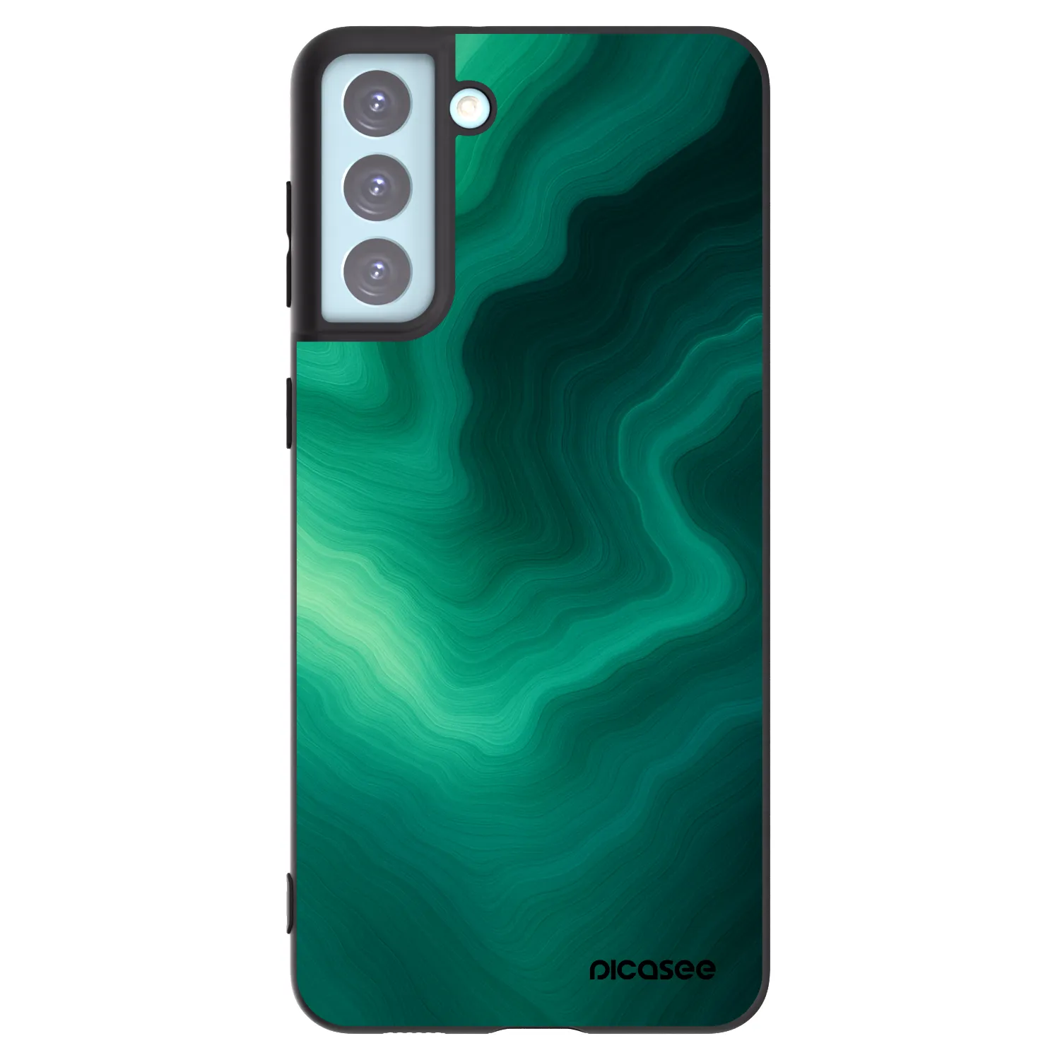Picasee Samsung Galaxy S21+ 5G G996F Hülle - Schwarzes Silikon - Malachite