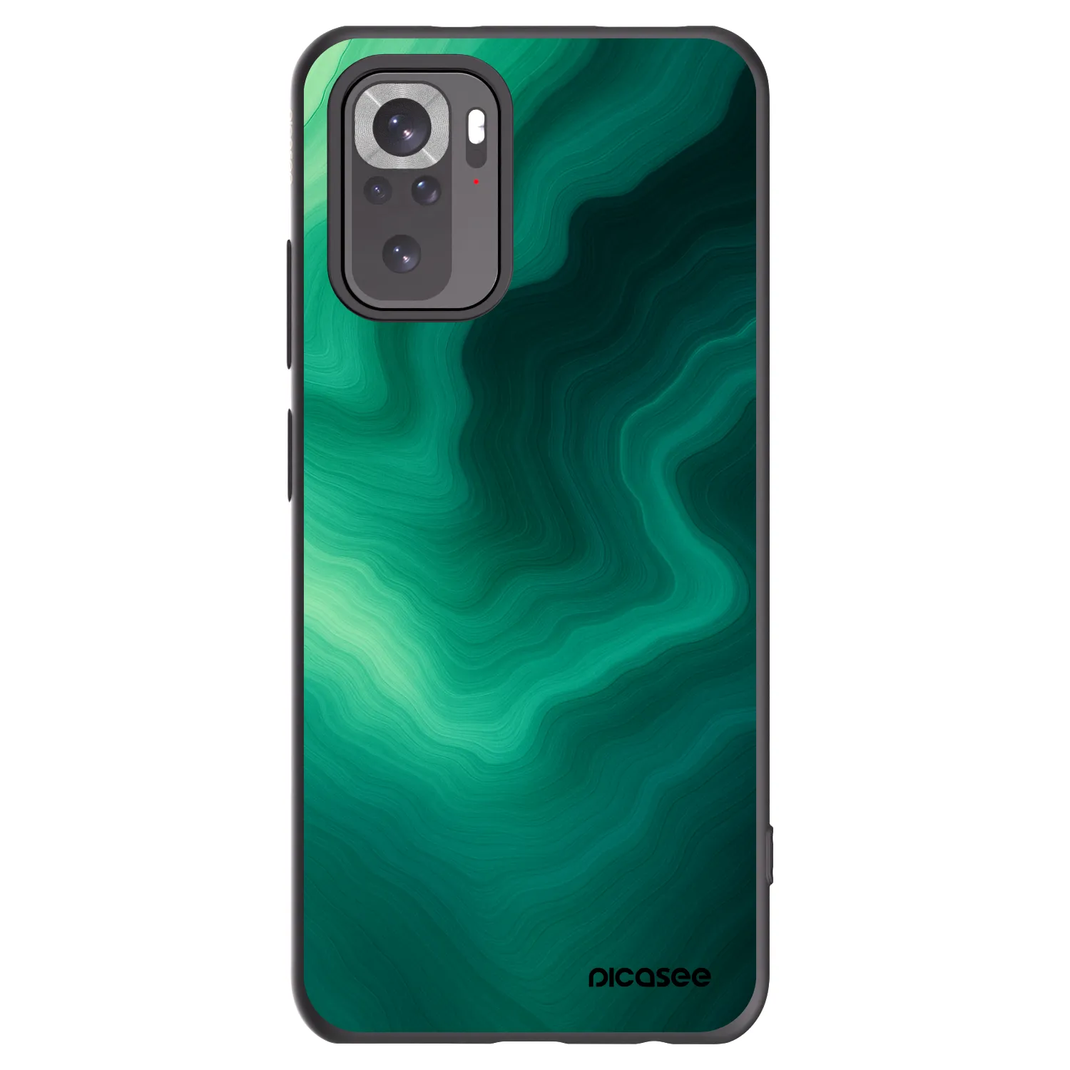 Picasee Xiaomi Redmi Note 10 Hülle - Schwarzes Silikon - Malachite