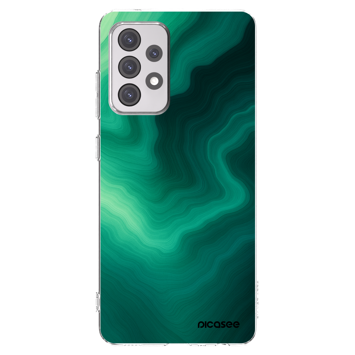 Picasee Samsung Galaxy A52 5G A525F Hülle - Transparentes Silikon - Malachite