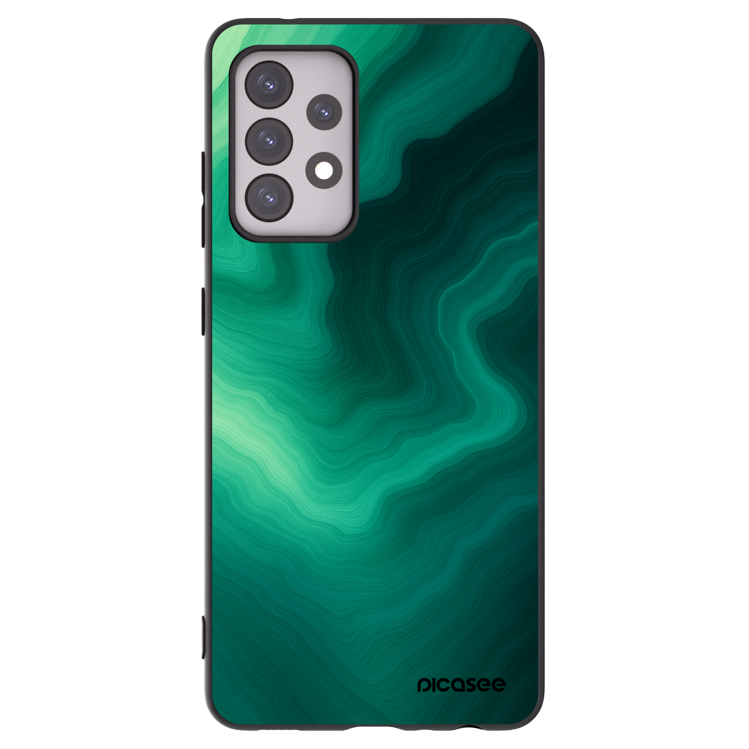 Picasee Samsung Galaxy A52 5G A525F Hülle - Schwarzes Silikon - Malachite