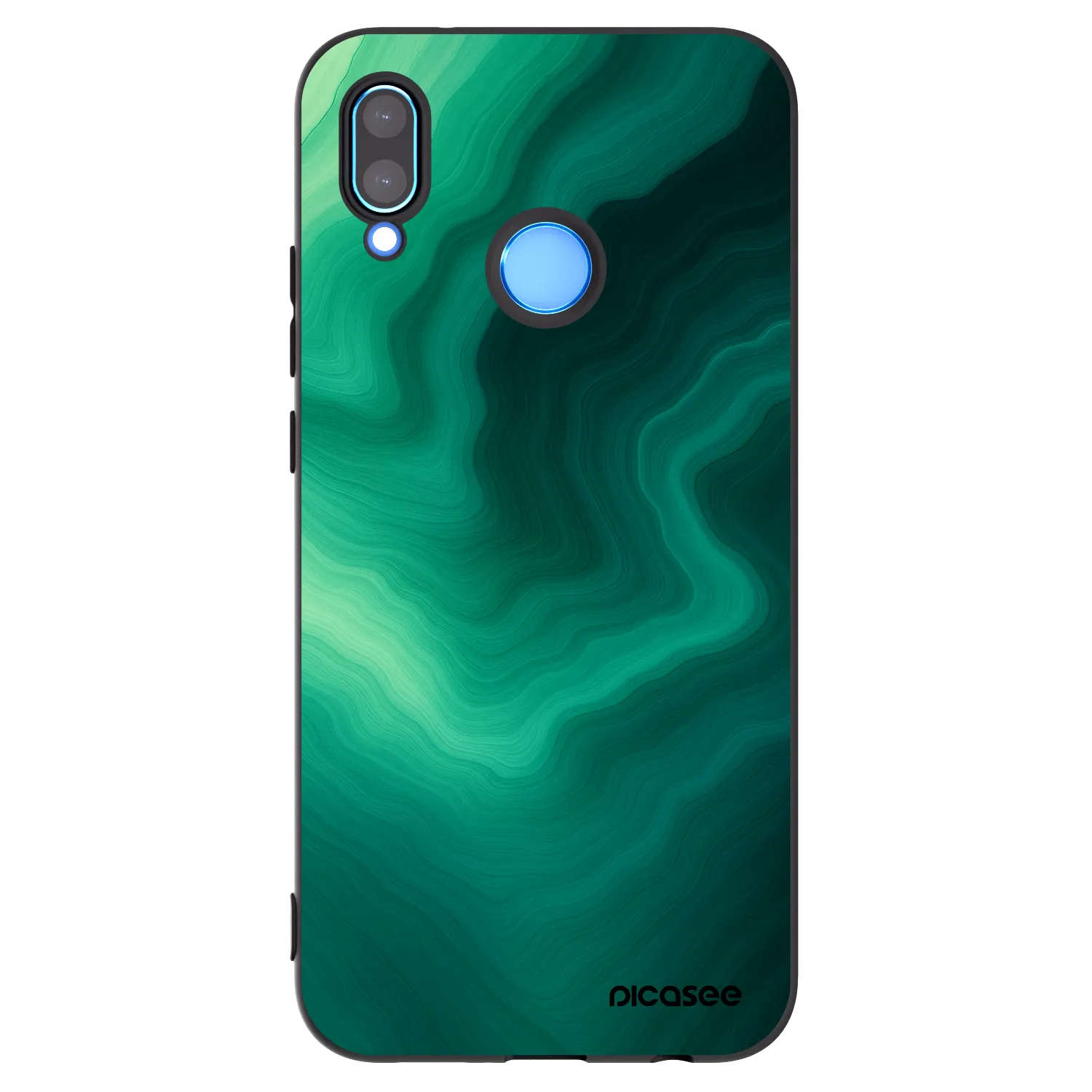 Picasee Huawei P20 Lite Hülle - Schwarzes Silikon - Malachite