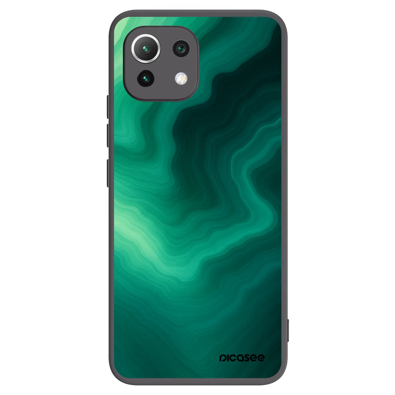 Picasee Xiaomi Mi 11 Lite Hülle - Schwarzes Silikon - Malachite