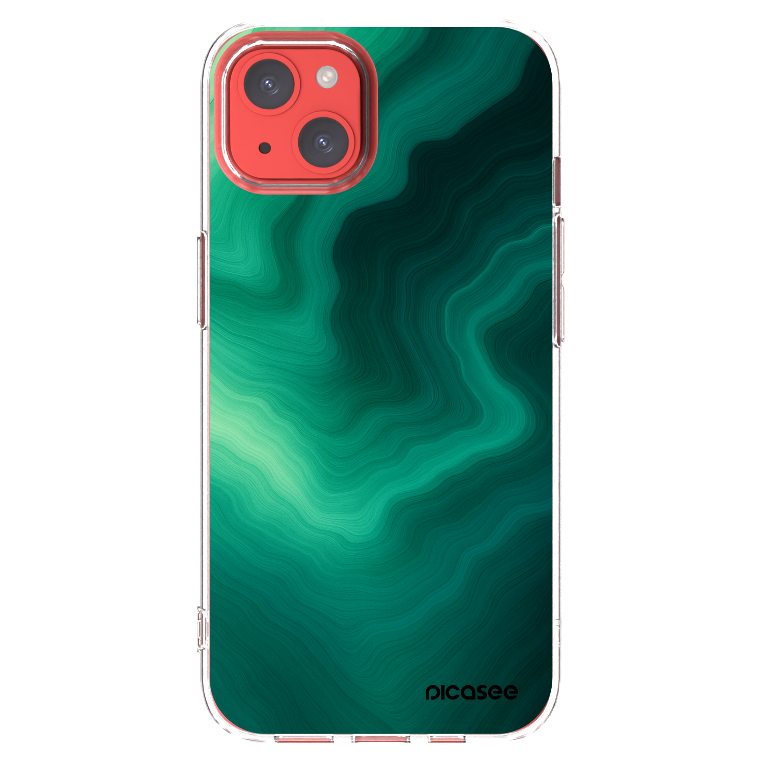 Picasee Apple iPhone 13 Hülle - Transparentes Silikon - Malachite