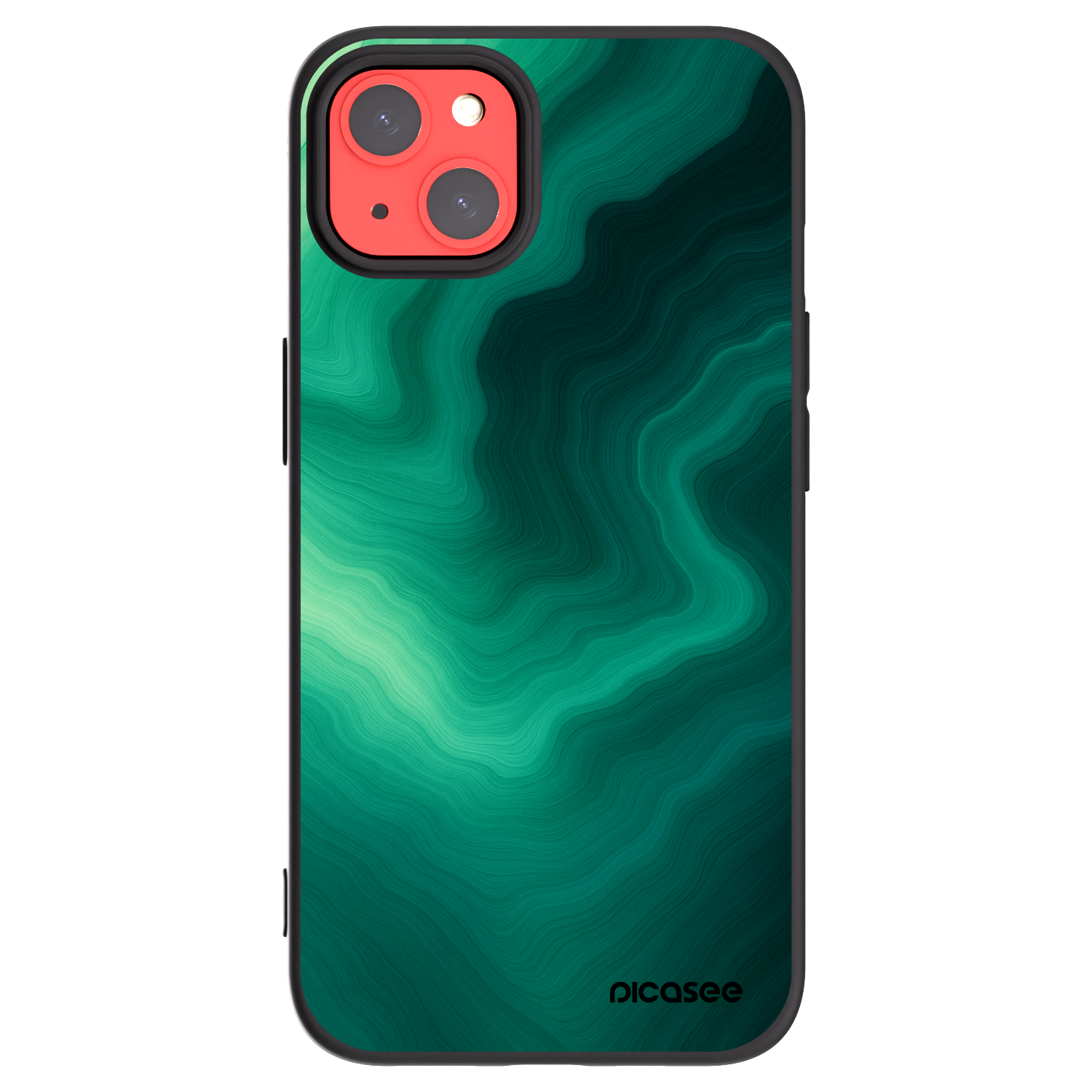 Picasee Apple iPhone 13 Hülle - Schwarzes Silikon - Malachite