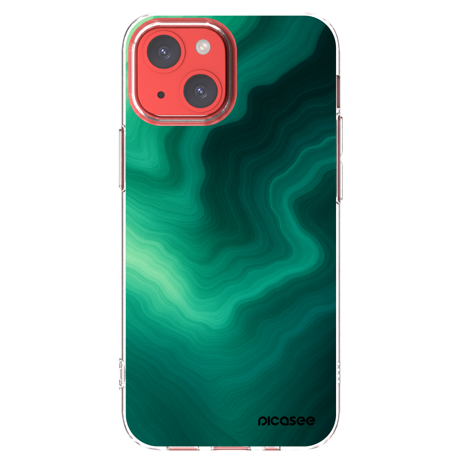Picasee Apple iPhone 13 mini Hülle - Transparentes Silikon - Malachite