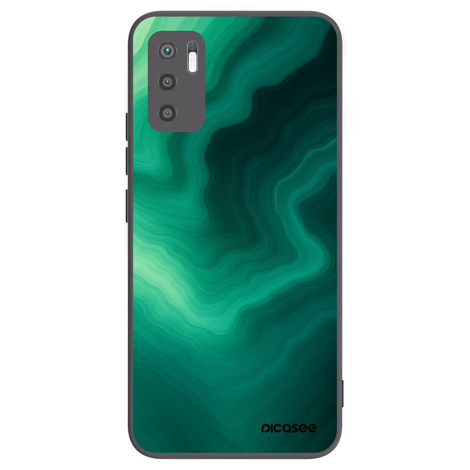 Picasee Xiaomi Redmi Note 10 5G Hülle - Schwarzes Silikon - Malachite