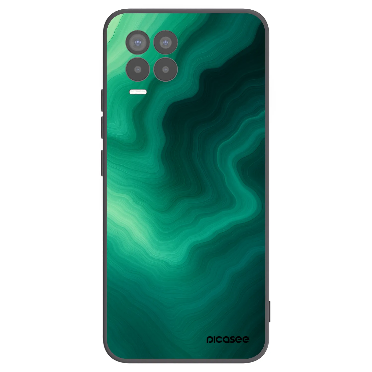 Picasee Realme 8 4G Hülle - Schwarzes Silikon - Malachite