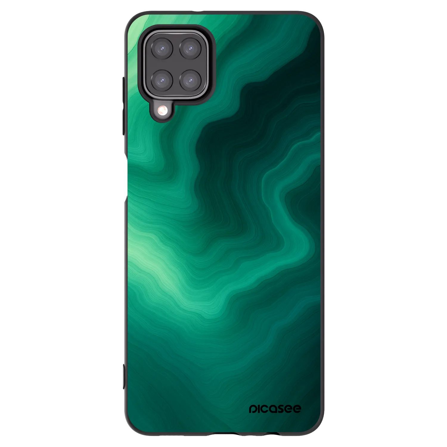 Picasee Samsung Galaxy M12 M127F Hülle - Schwarzes Silikon - Malachite