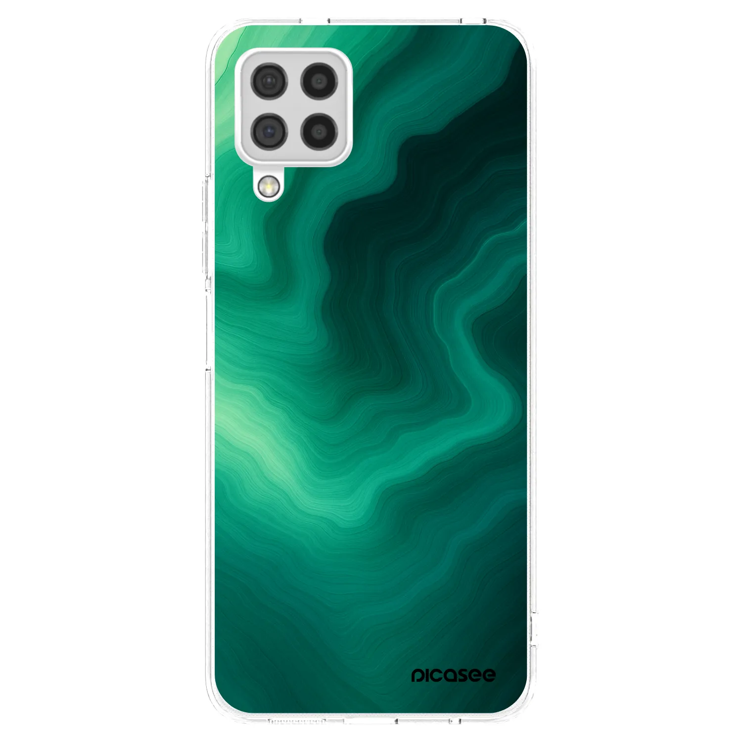 Picasee Samsung Galaxy A22 A225F 4G Hülle - Transparentes Silikon - Malachite