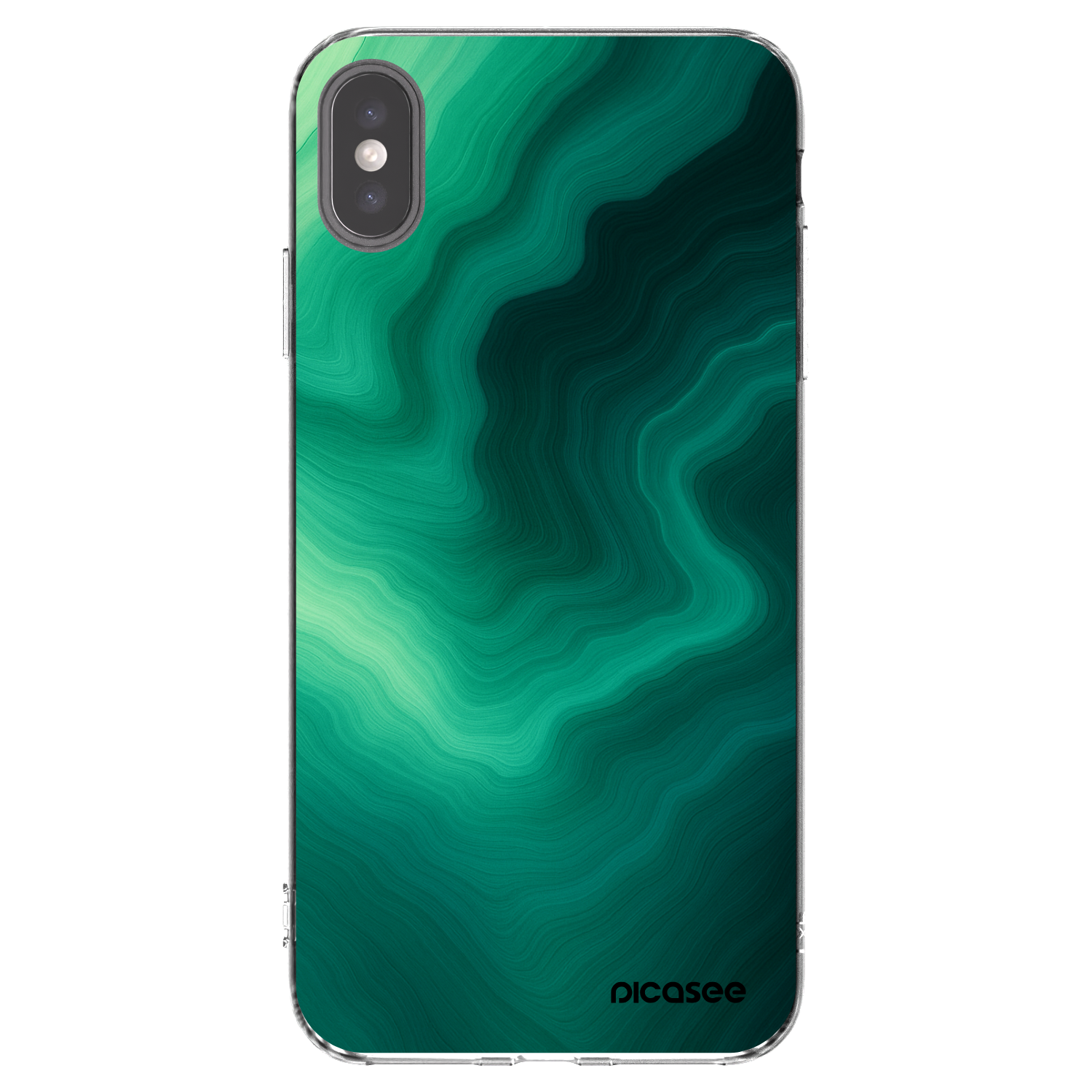 Picasee Apple iPhone XS Max Hülle - Transparentes Silikon - Malachite