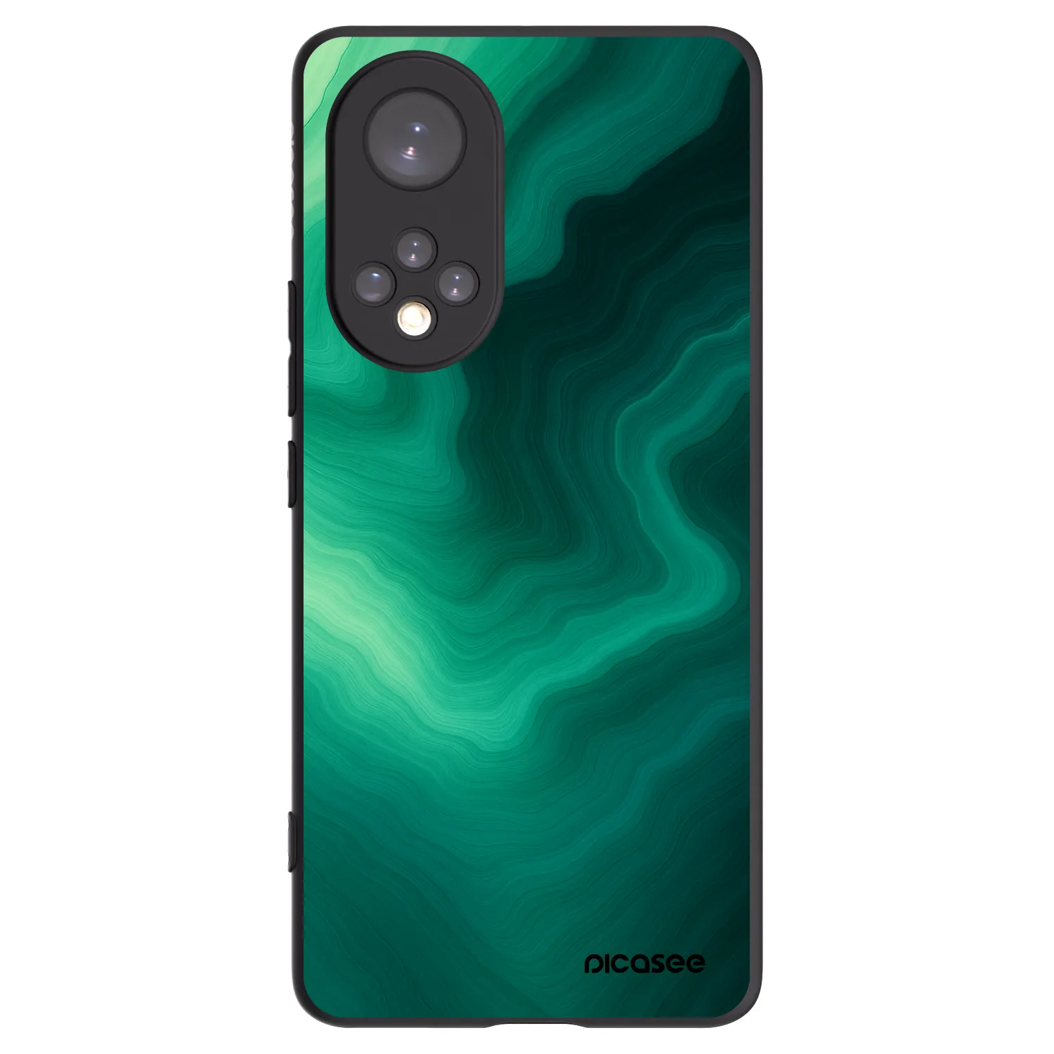 Picasee Honor 50 5G Hülle - Schwarzes Silikon - Malachite