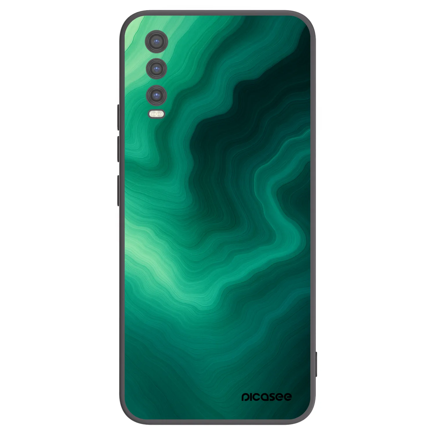 Picasee Vivo Y20s Hülle - Schwarzes Silikon - Malachite