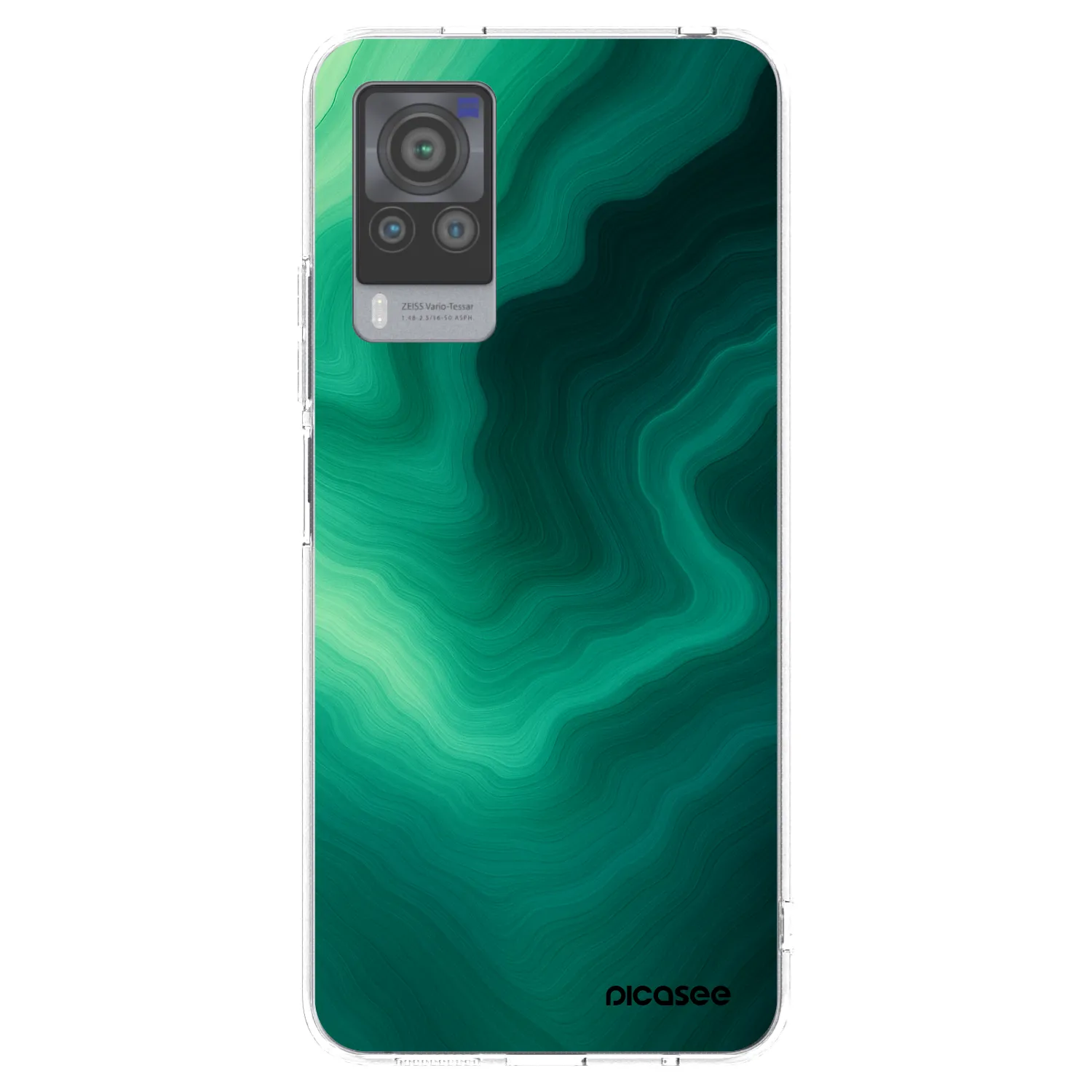 Picasee Vivo X60 Pro 5G Hülle - Transparentes Silikon - Malachite