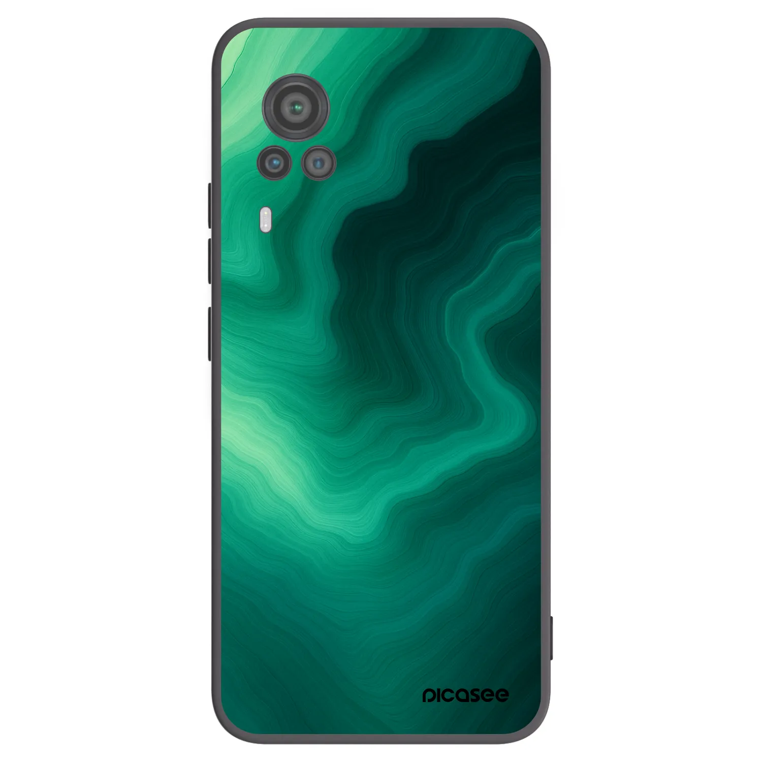 Picasee Vivo X60 Pro 5G Hülle - Schwarzes Silikon - Malachite
