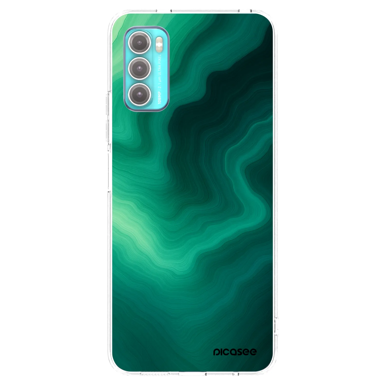 Picasee Motorola Moto G60 Hülle - Transparentes Silikon - Malachite