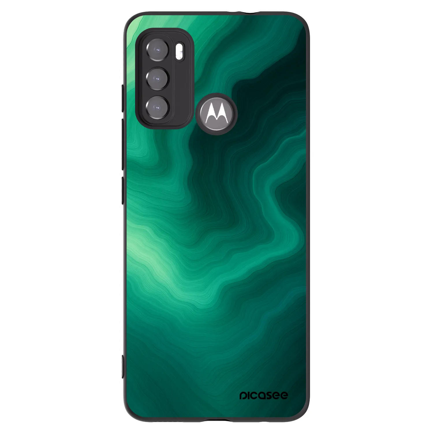 Picasee Motorola Moto G60 Hülle - Schwarzes Silikon - Malachite