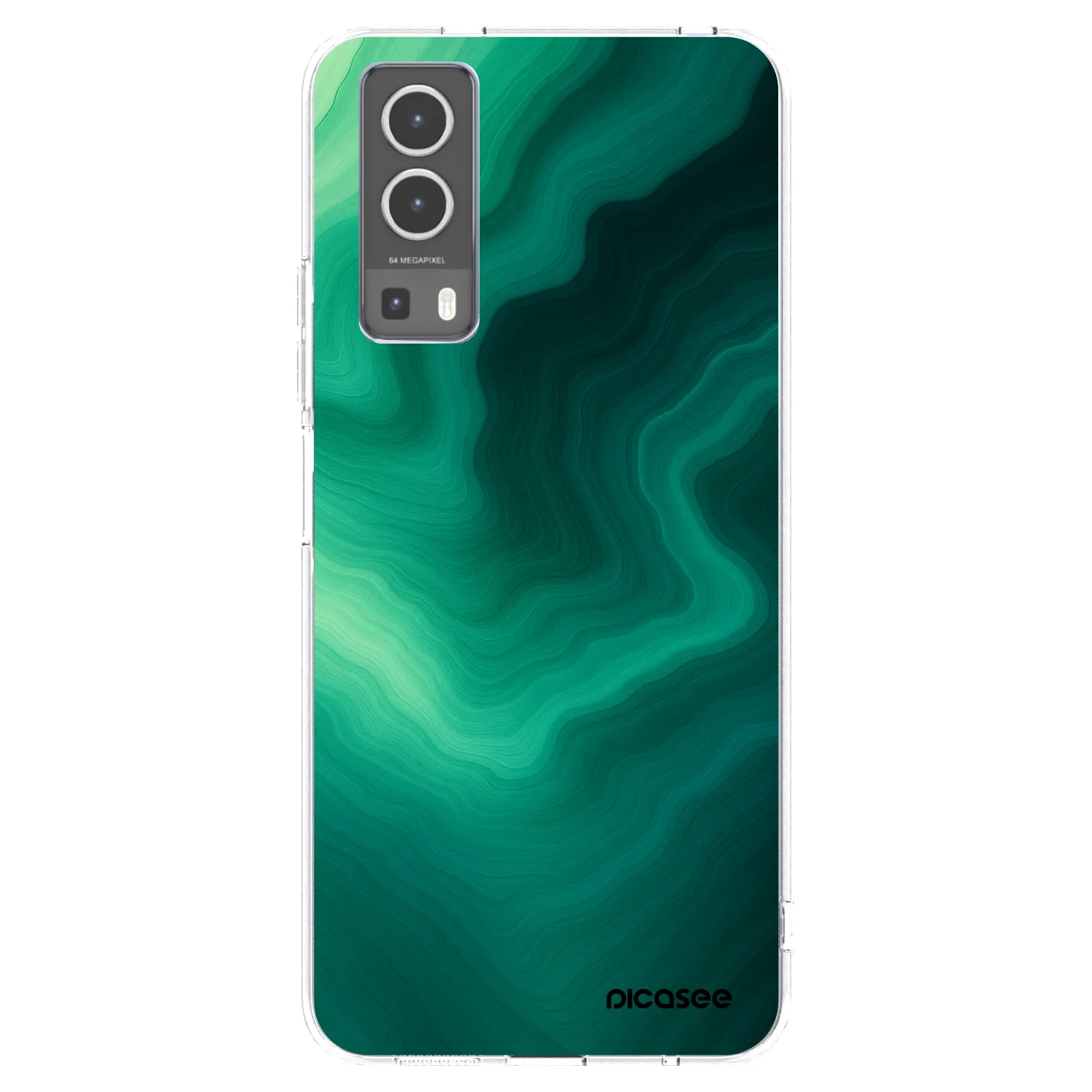 Picasee Vivo Y72 5G Hülle - Transparentes Silikon - Malachite