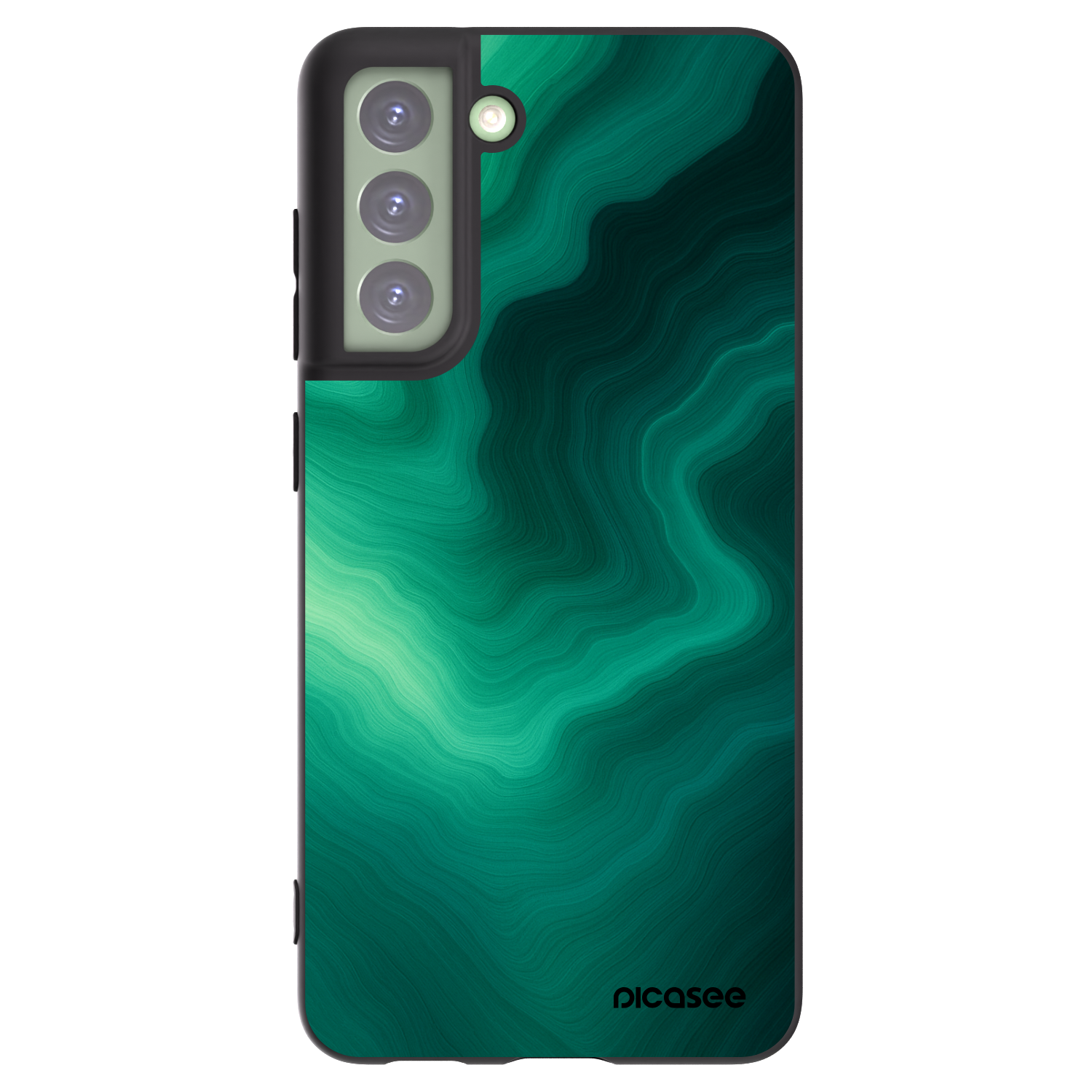 Picasee Samsung Galaxy S21 FE 5G Hülle - Schwarzes Silikon - Malachite